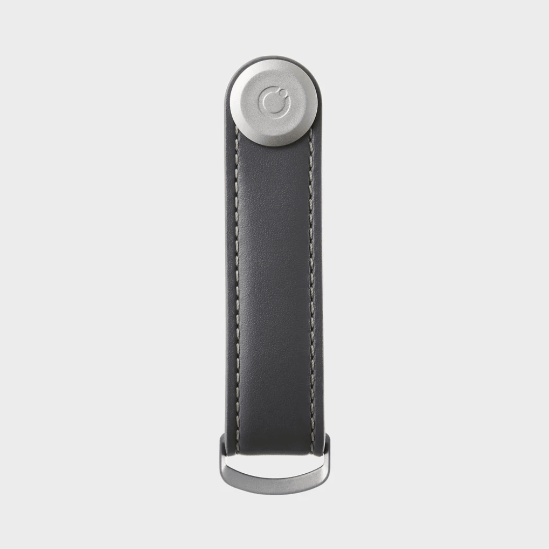 Key Organiser - Orbitkey - Orbitkey - Key Organiser Leather Charcoal with Grey Stitching - The Gift Company