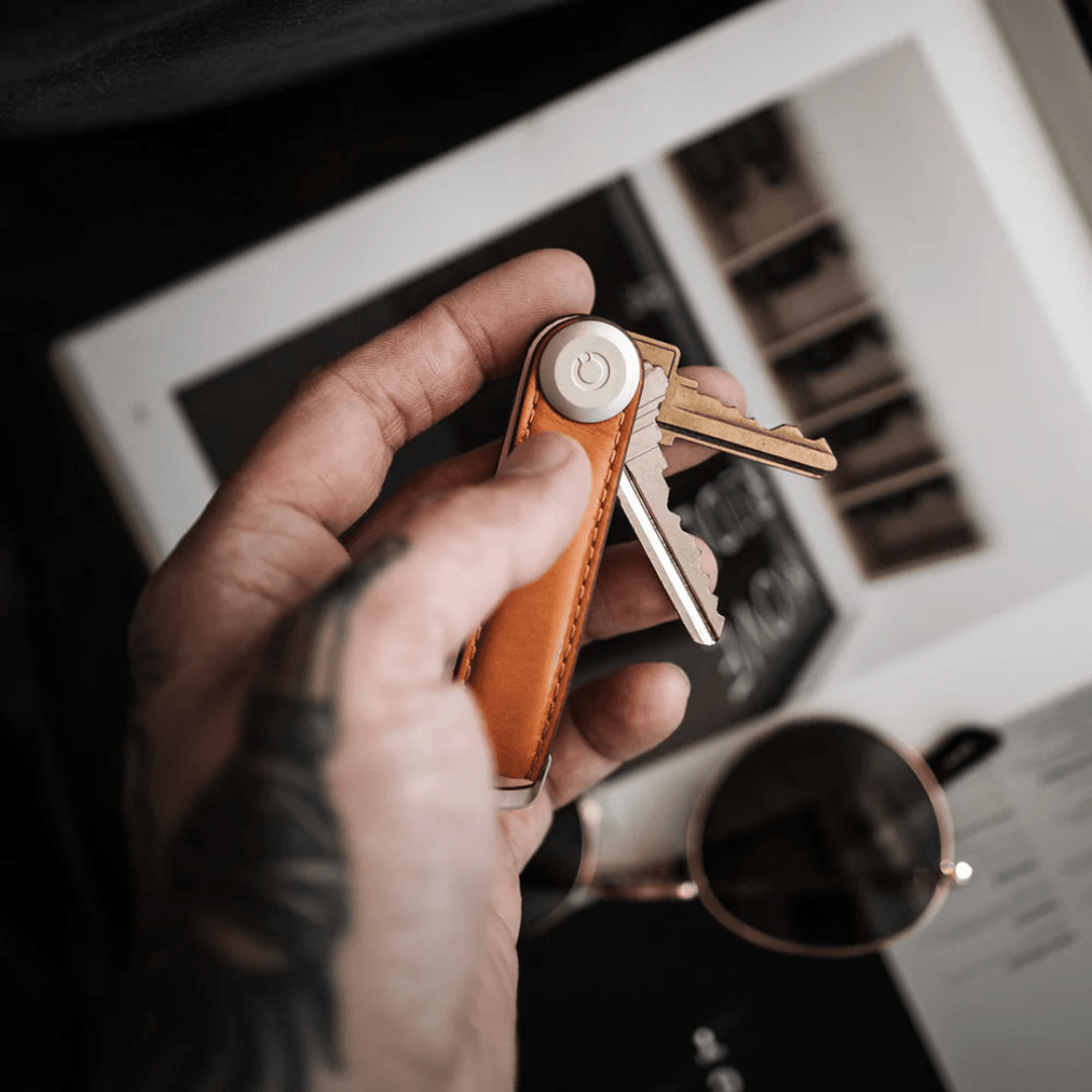 Key Organiser - Orbitkey - Orbitkey - Key Organiser Leather Cognac with Tan Stitching - The Gift Company