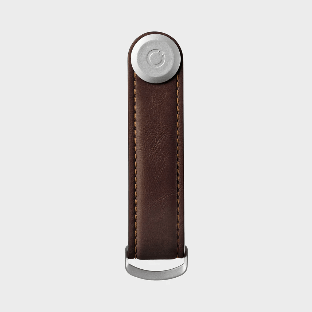 Key Organiser - Orbitkey - Orbitkey - Key Organiser Leather Espresso with Brown Stitching - The Gift Company