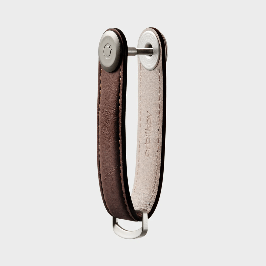 Key Organiser - Orbitkey - Orbitkey - Key Organiser Leather Espresso with Brown Stitching - The Gift Company