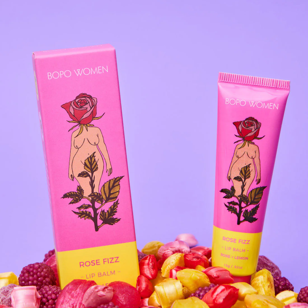 Lip Balm - BOPO Women - Bopo Women Rose Fizz Lip Balm 15g - The Gift Company