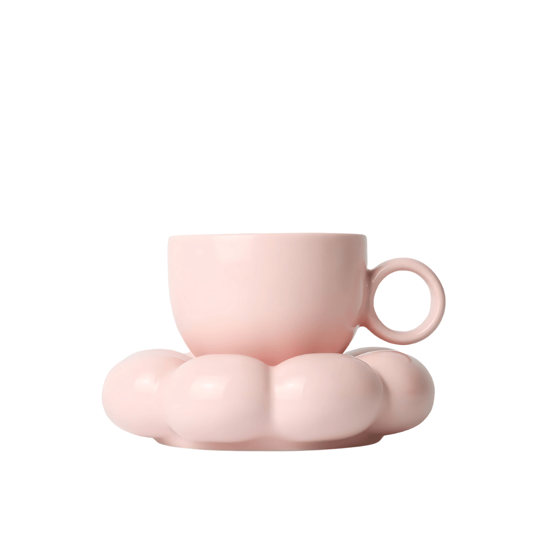Mug & Saucer - Sage & Cooper - Sage & Cooper Lottie Mug & Saucer Set - Pink - The Gift Company