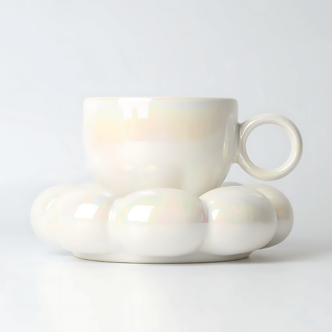 Mug & Saucer - Sage & Cooper - Sage & Cooper Lottie Mug & Saucer Set - White - The Gift Company