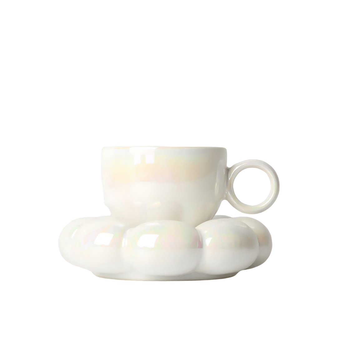 Mug & Saucer - Sage & Cooper - Sage & Cooper Lottie Mug & Saucer Set - White - The Gift Company