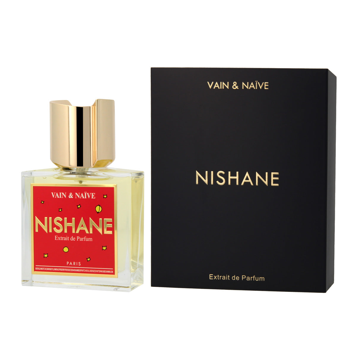 Nishane Vain & Naïve Extrait de Parfum 50mL bottle and box