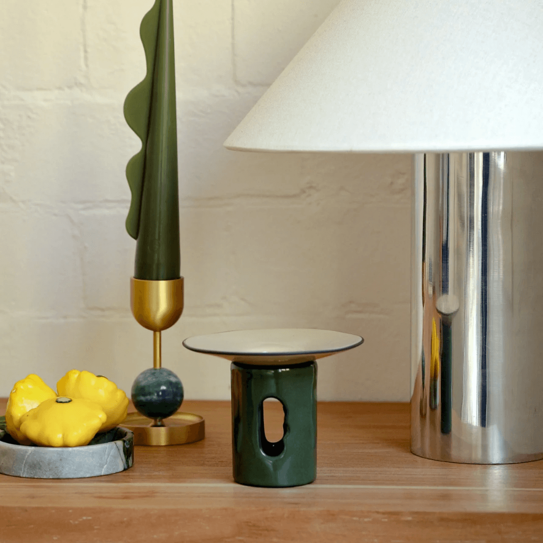 Oil Burner - Black Blaze - Black Blaze Lumière Oil Burner Olive - The Gift Company
