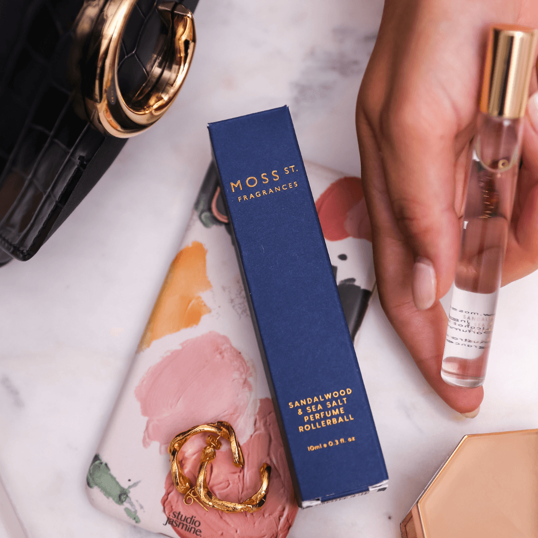 Perfume Rollerball - Moss St Ceramics - MOSS ST Sandalwood & Sea Salt Perfume Rollerball 10ml - The Gift Company