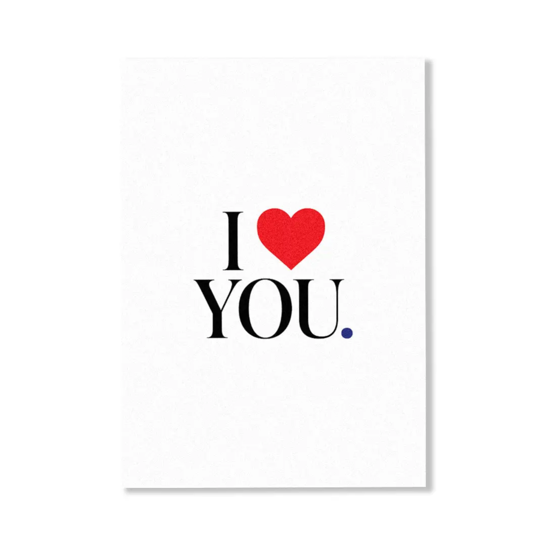 Personalised Gift Card - CARDBOARD - CARDBOARD Greeting Card I Heart You. - The Gift Company
