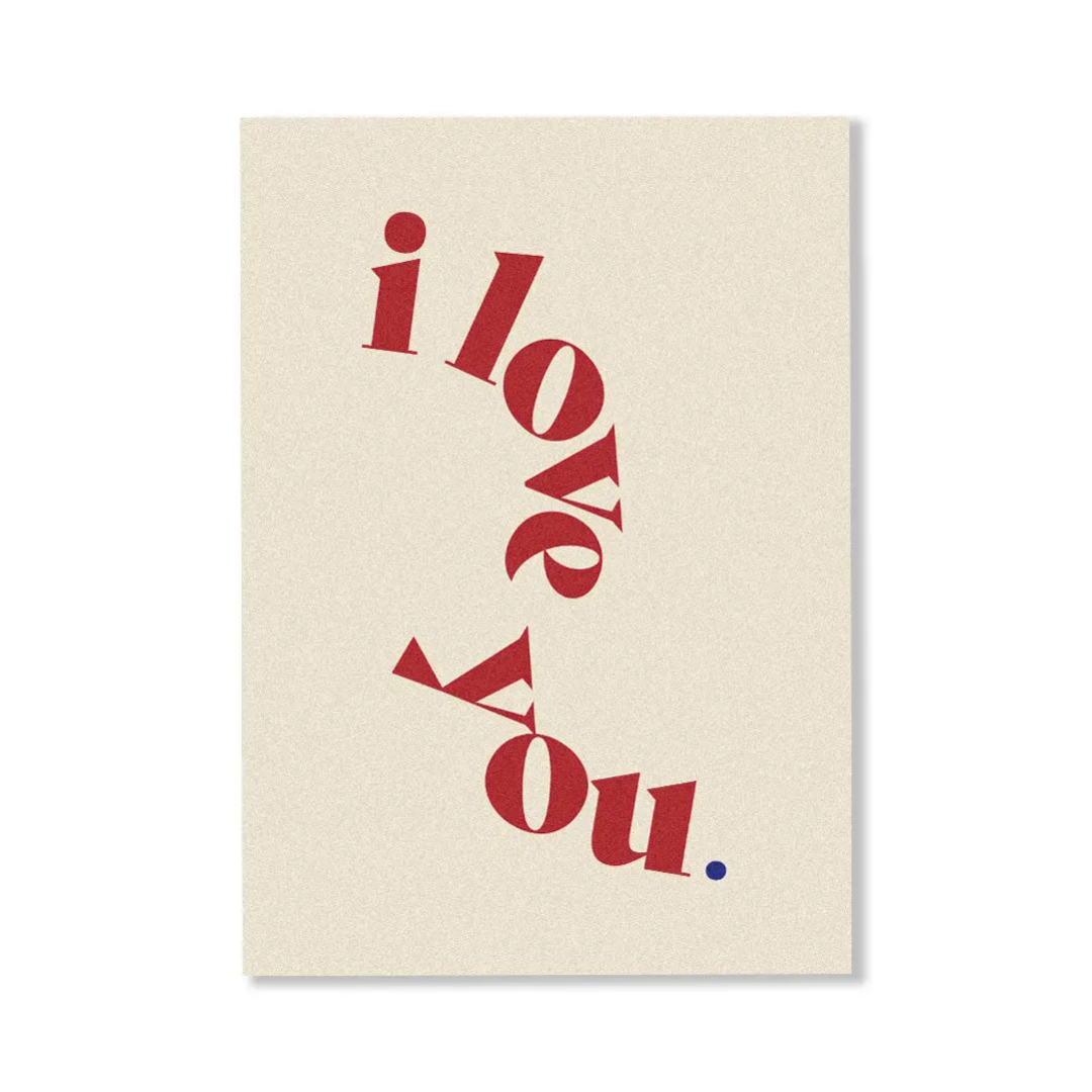 Personalised Gift Card - CARDBOARD - CARDBOARD Greeting Card I Love You. - The Gift Company
