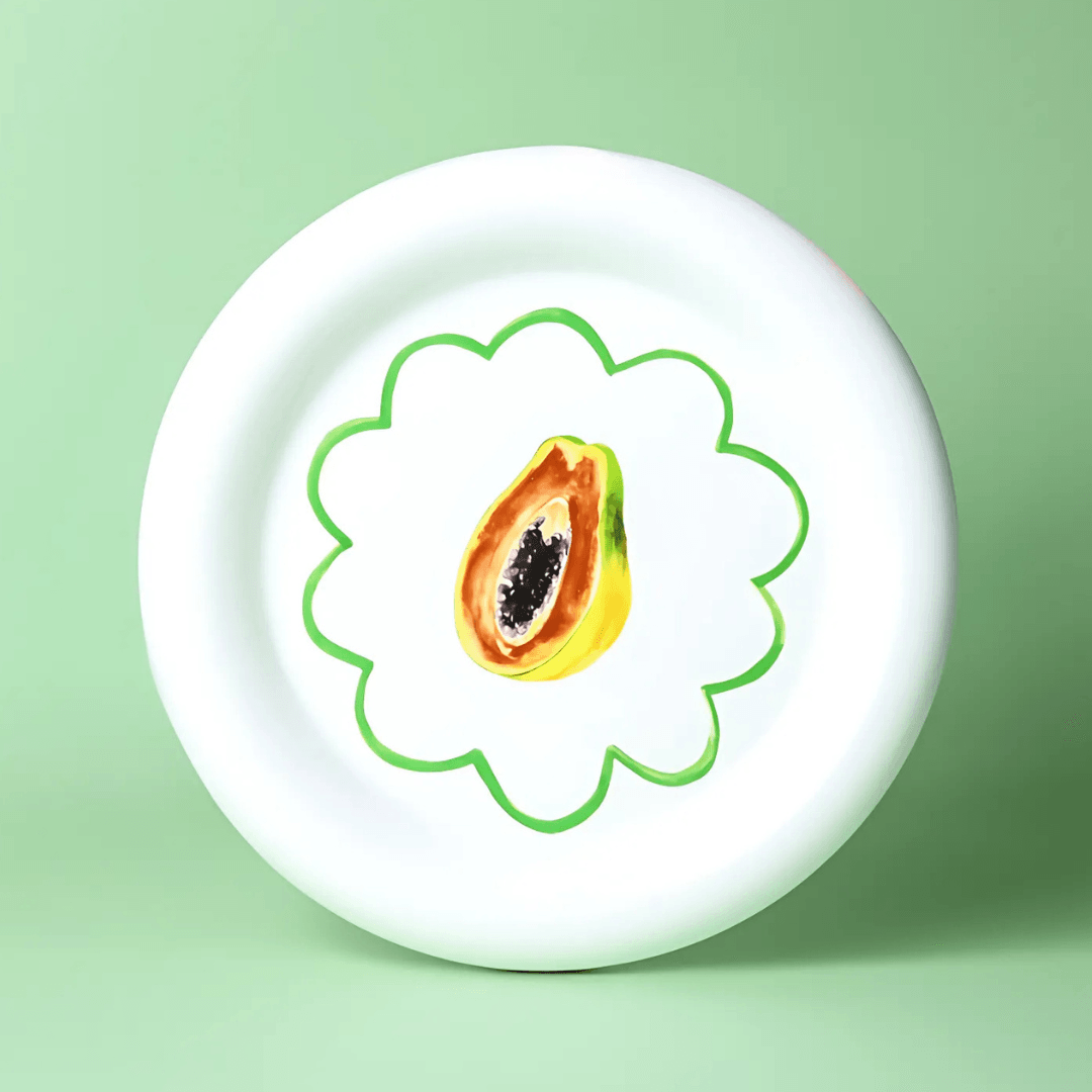 Plate - Sage & Cooper - Sage & Cooper Summer Fruit Plate - Green Papaya Plate - The Gift Company