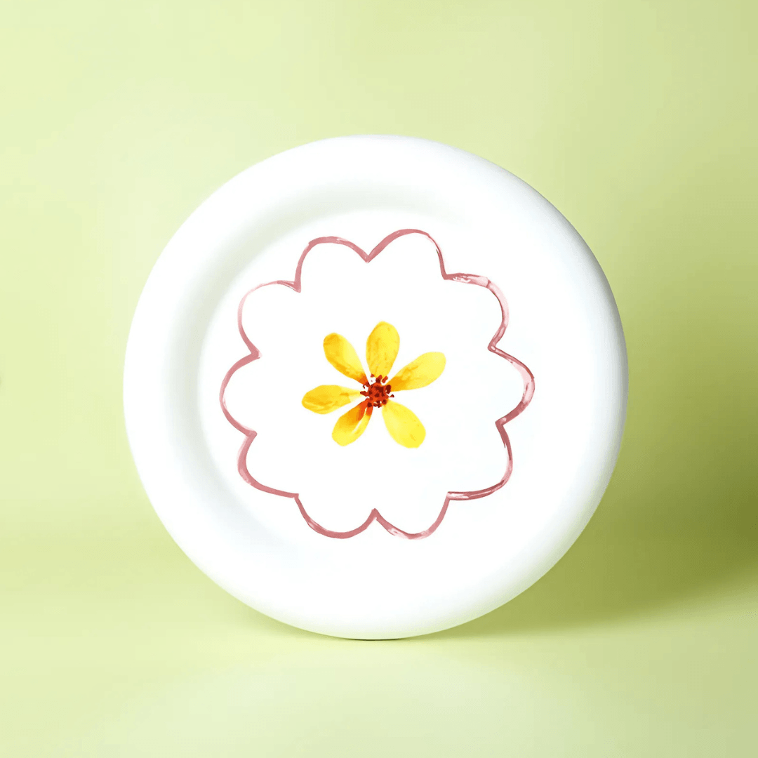 Plate - Sage & Cooper - Sage & Cooper Summer Fruit Plate - Yellow Flower Plate - The Gift Company