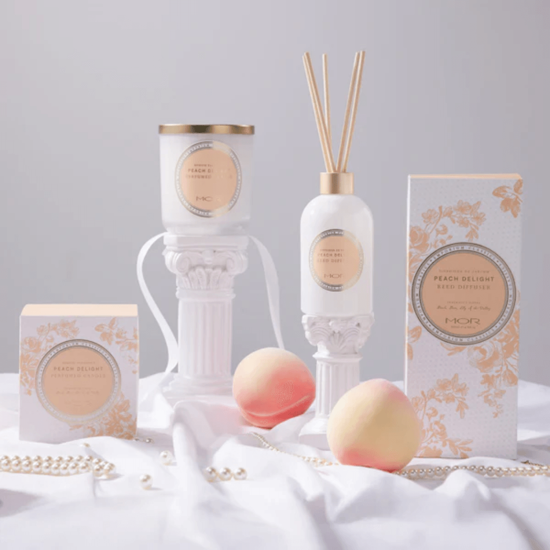 Reed Diffuser - Mor Boutique - MOR Emporium Classics Blanc Peach Delight Reed Diffuser 200mL - The Gift Company