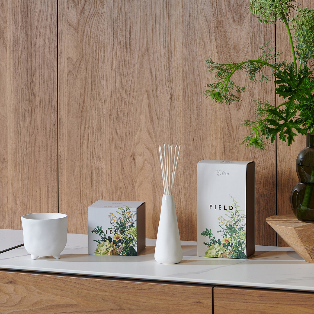 Reed Diffuser - Myrtle & Moss - Myrtle & Moss Botanical Diffuser Field 185mL - The Gift Company