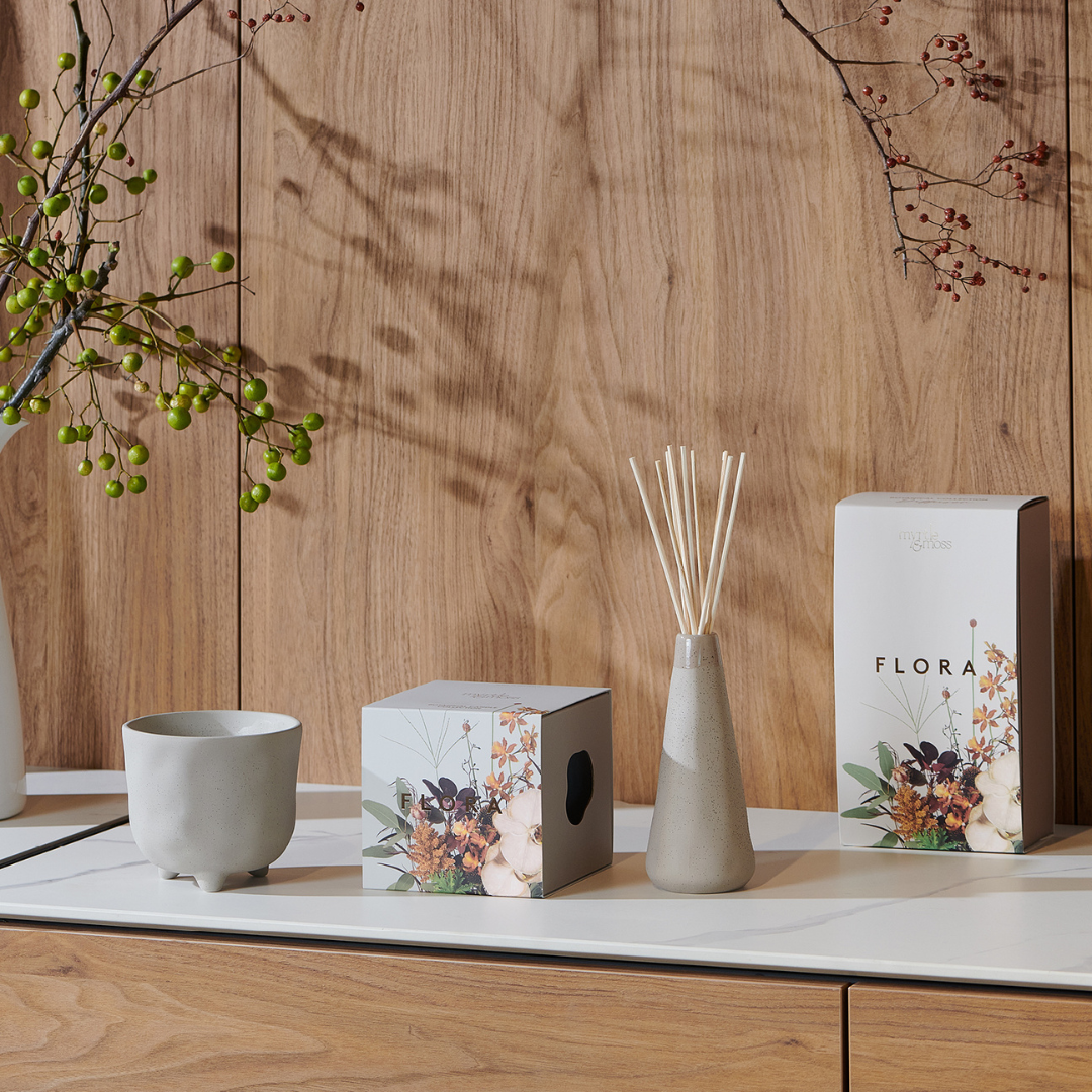 Reed Diffuser - Myrtle & Moss - Myrtle & Moss Botanical Diffuser Flora 185mL - The Gift Company