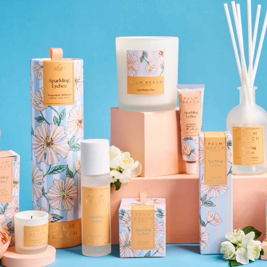 Reed Diffuser - Palm Beach - Palm Beach Sparkling Lychee Fragrance Diffuser 200mL - The Gift Company