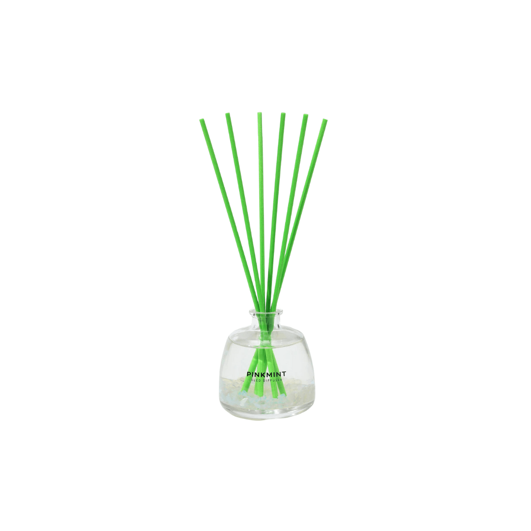 Reed Diffuser - Pinkmint Candle - Pinkmint Candle Blooming Solo Reed Diffuser Crystal Infused (Mandarin & Basil) 200ml - The Gift Company