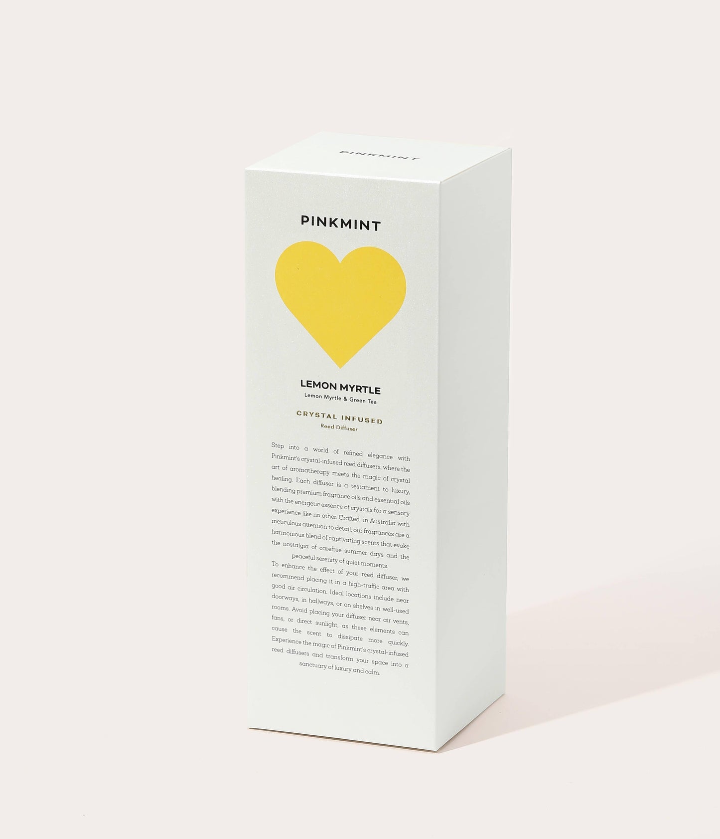 Reed Diffuser - Pinkmint Candle - Pinkmint Candle Lemon Myrtle Reed Diffuser Crystal Infused 200ml - The Gift Company