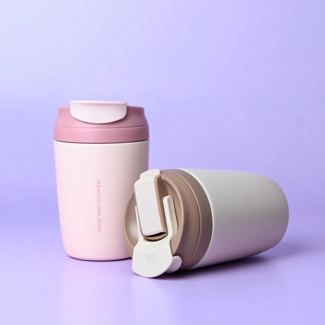 Reusable Cup - Sage & Cooper - Sage & Cooper Olive Reusable Blush/Rose Cup 350mL - The Gift Company