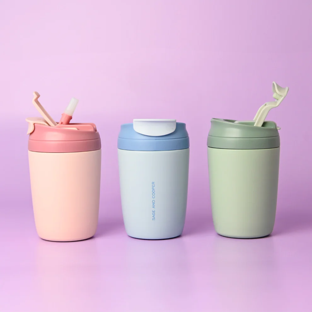 Reusable Cup - Sage & Cooper - Sage & Cooper Olive Reusable Blush/Rose Cup 350mL - The Gift Company