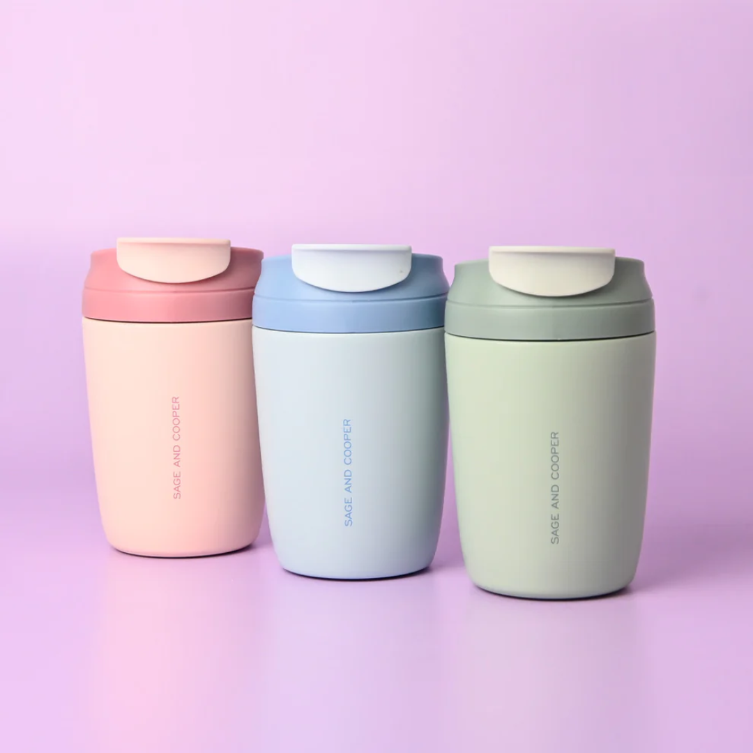 Reusable Cup - Sage & Cooper - Sage & Cooper Olive Reusable Blush/Rose Cup 350mL - The Gift Company