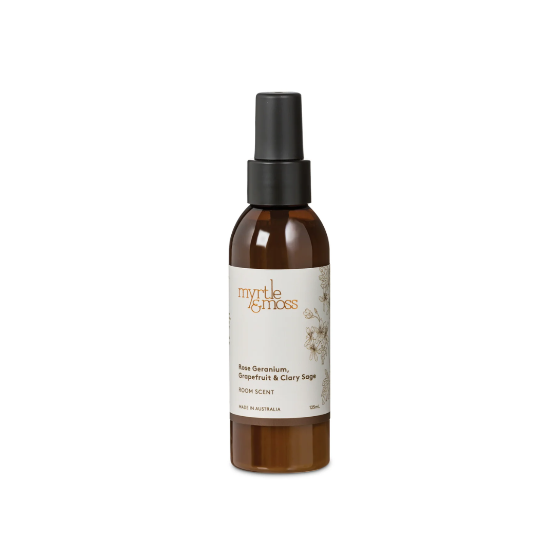 Room Spray - Myrtle & Moss - Myrtle & Moss Signature Room Scent Rose Geranium, Grapefruit & Clary Sage 200mL - The Gift Company