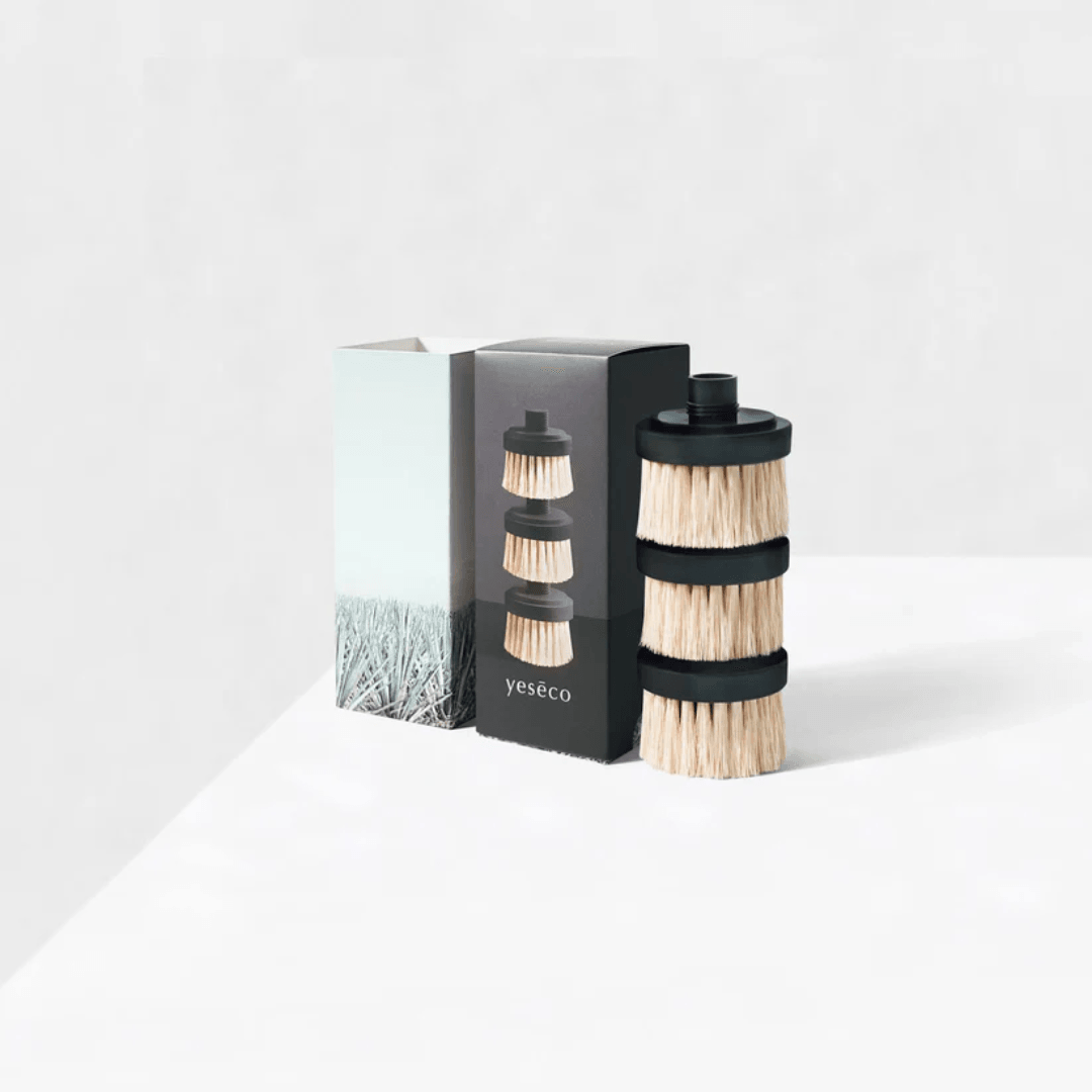 Scrub Brushes - Yeseco - Yeseco Replacement Brush Heads x3 - Black - The Gift Company