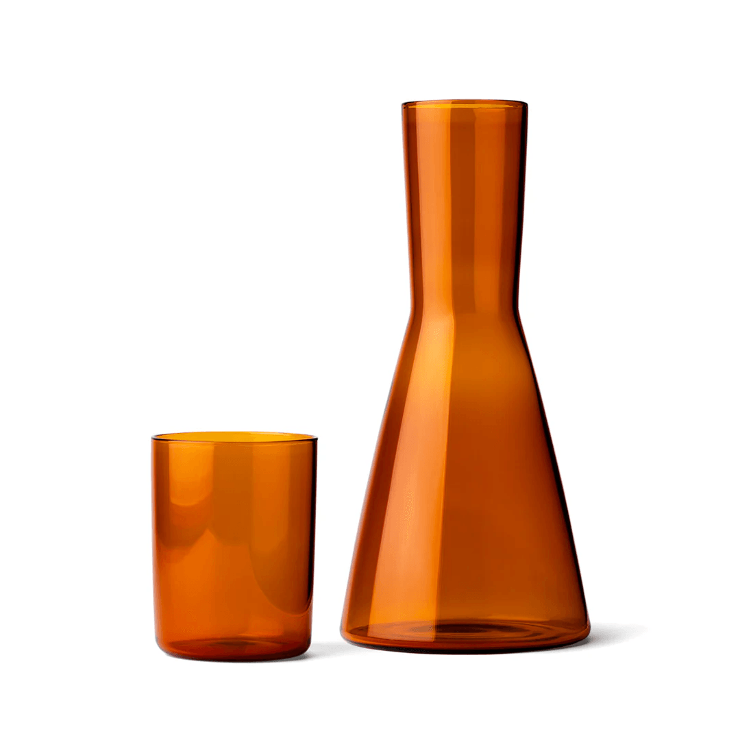 Serving Pitcher - Studio Milligram - Studio Milligram Carafe and Cup Gift Set Amber (725ml) - The Gift Company
