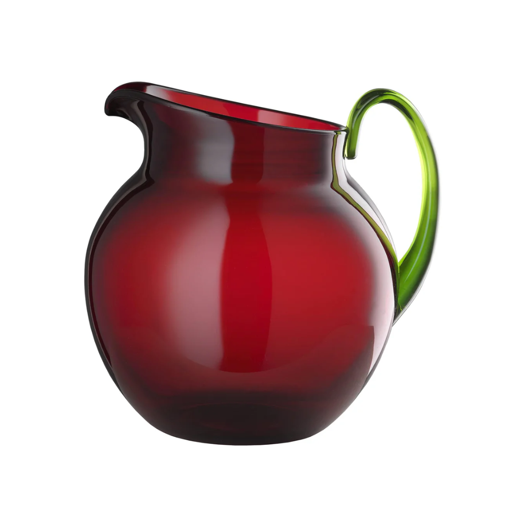 Serving Pitchers - Mario Luca Giusti - Mario Luca Giusti Pallina Jug Ruby/Green - The Gift Company