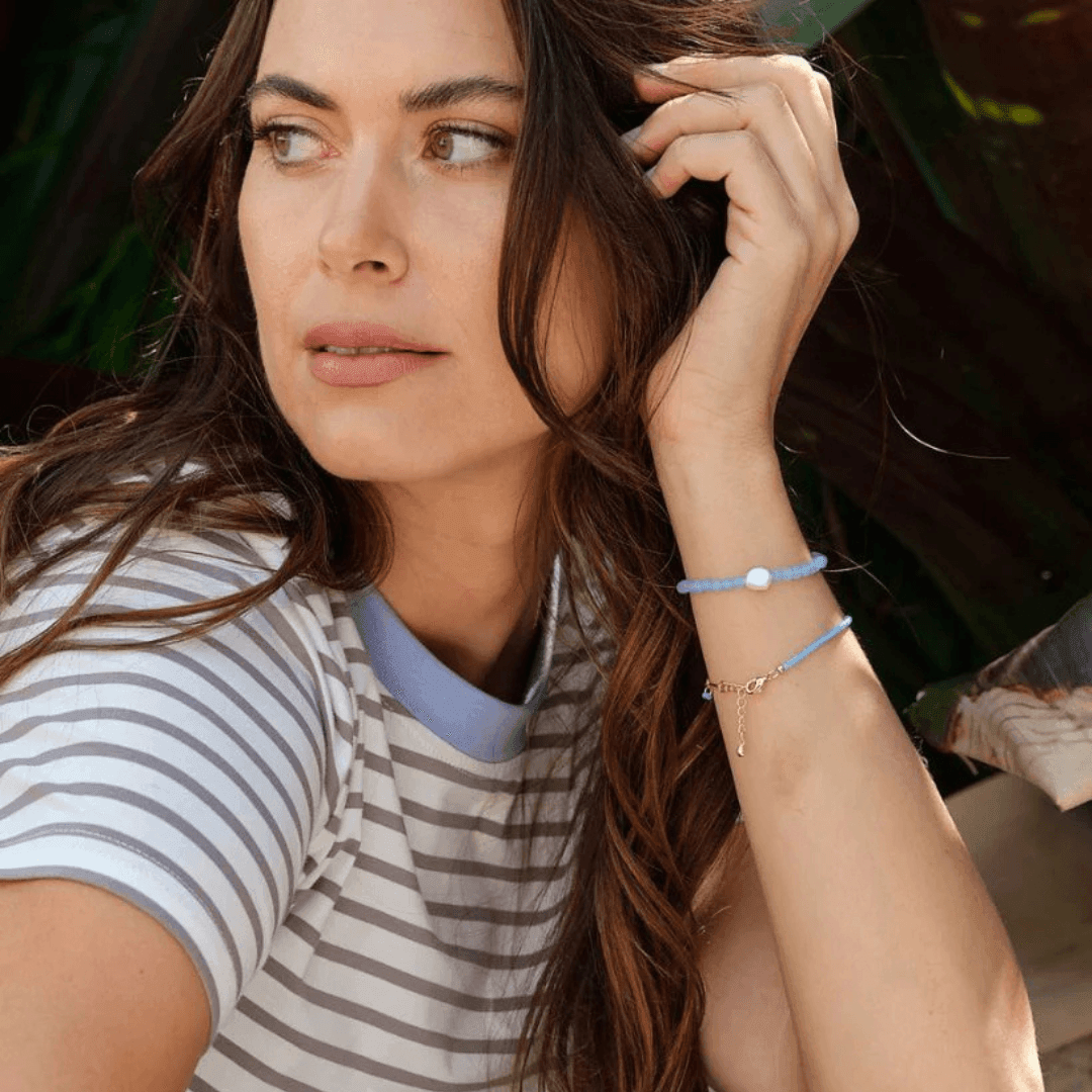 Stone Pearl Bracelet - Zjoosh - Zjoosh Stone and Pearl Bracelet Grey - The Gift Company