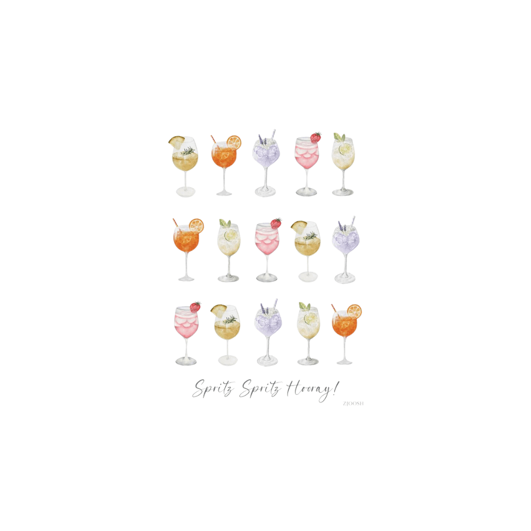 Tea Towel - Zjoosh - Zjoosh Spritz Hooray Tea Towel - The Gift Company
