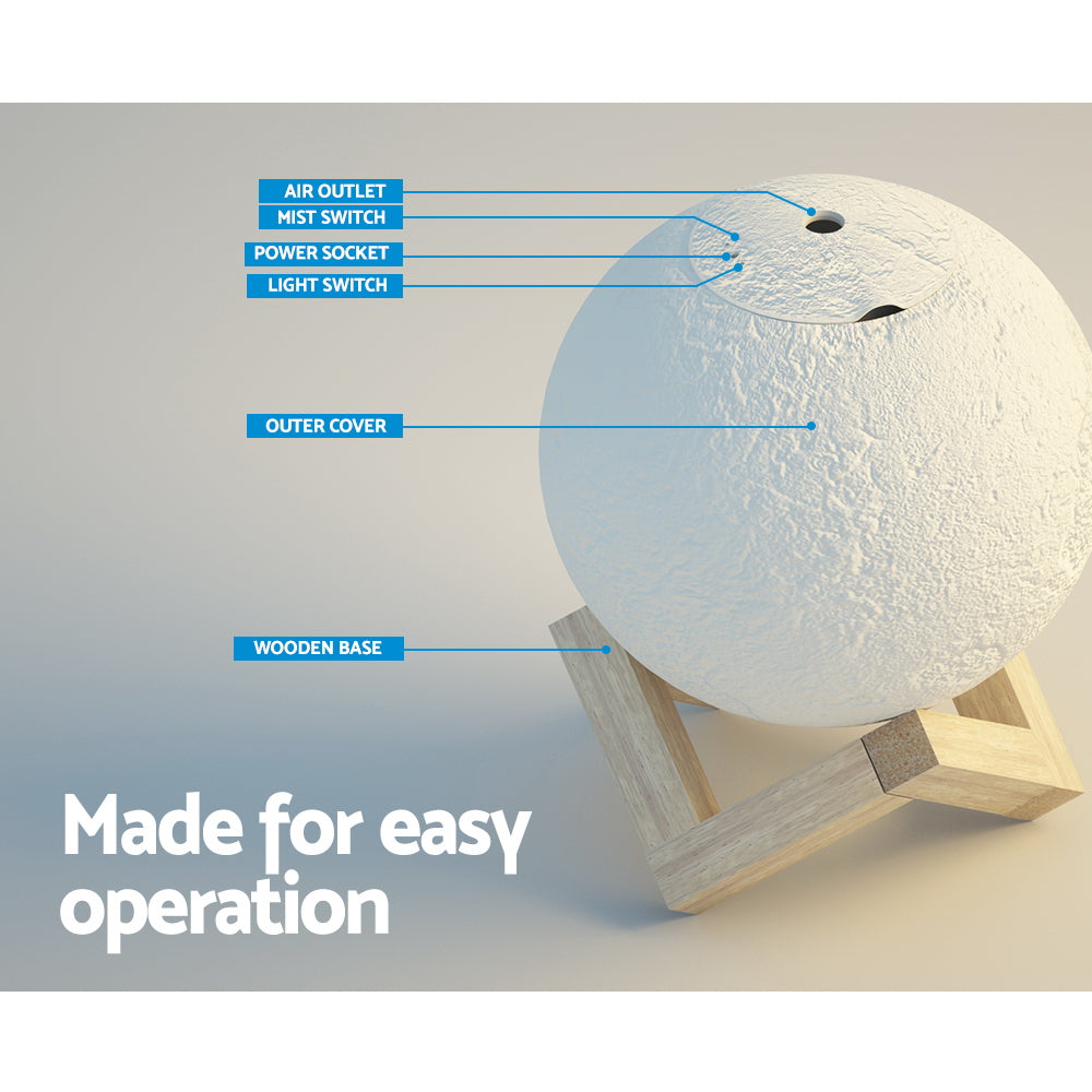 Ultrasonic Diffuser - The Gift Company - Devanti Aroma Ultrasonic Diffuser & Humidifier LED Moon Lamp - The Gift Company