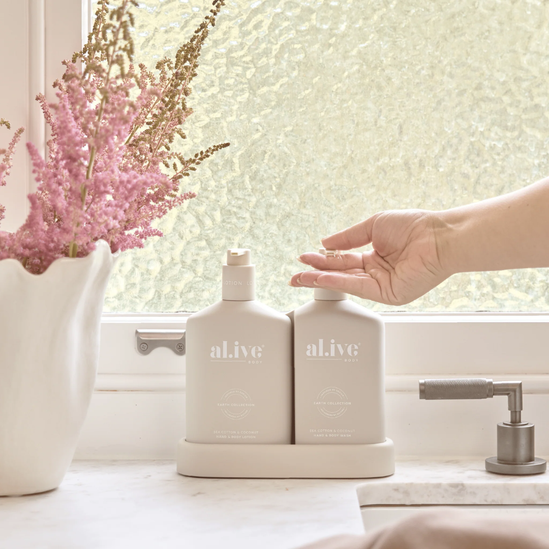 al.ive Wash & Lotion Duo + Hand Cream Gift Set Sea Cotton & Coconut