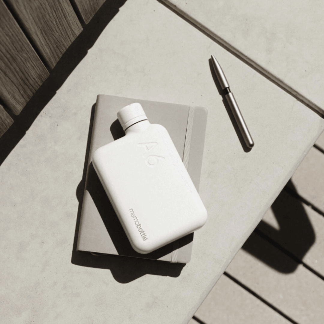Water Bottle - memobottle - memobottle A6 Stainless Steel White (500ml) - The Gift Company
