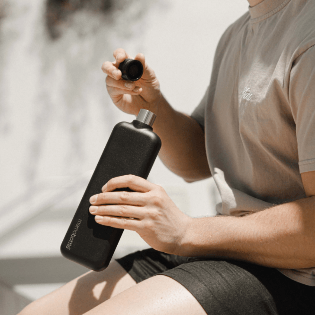 Water Bottle - memobottle - memobottle Slim Stainless Steel Black (600ml) - The Gift Company