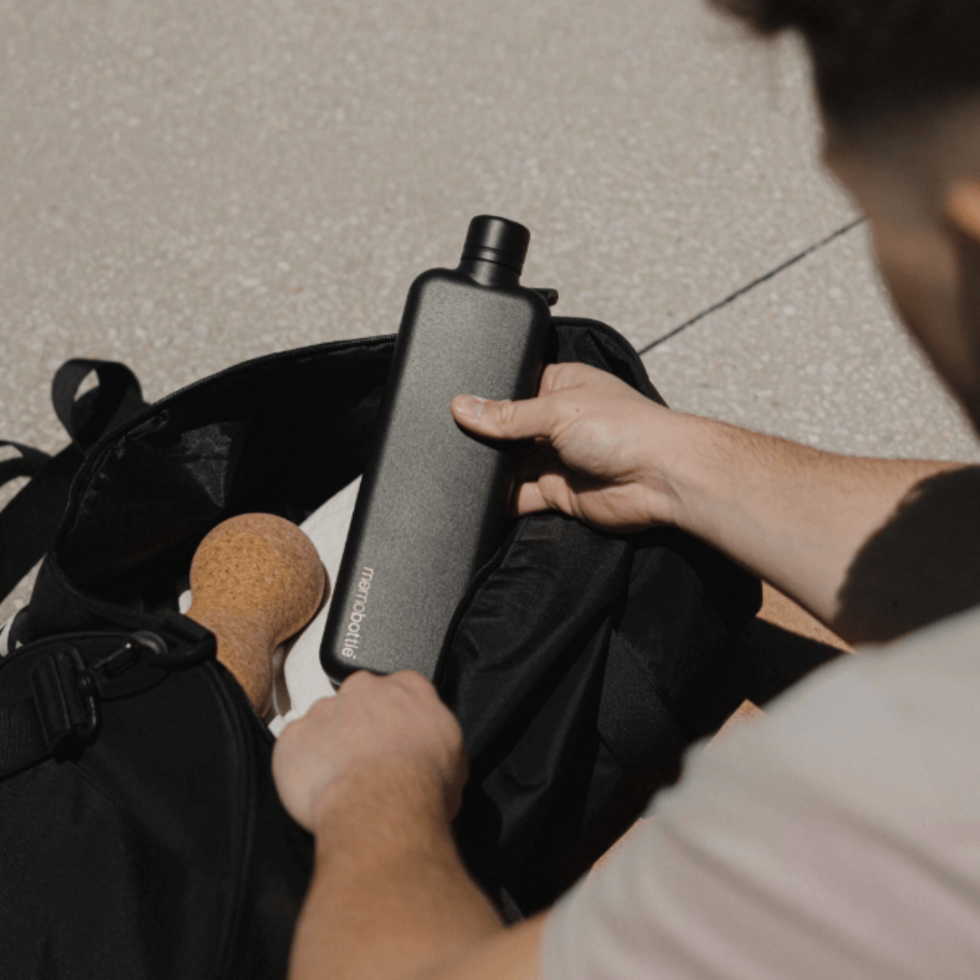 Water Bottle - memobottle - memobottle Slim Stainless Steel Black (600ml) - The Gift Company
