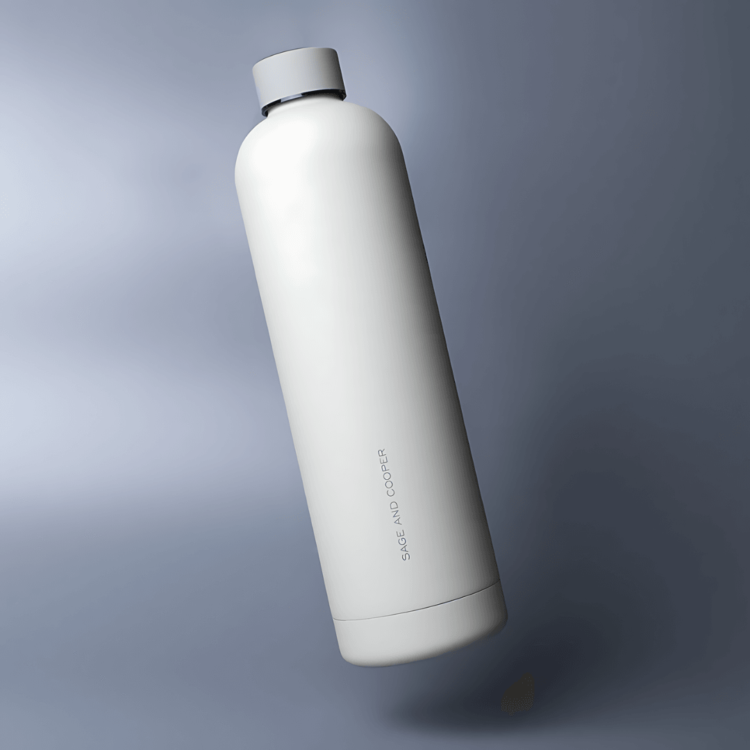 Water Bottle - Sage & Cooper - Sage & Cooper Allegra Water Bottle Cloud Metal 1L - The Gift Company