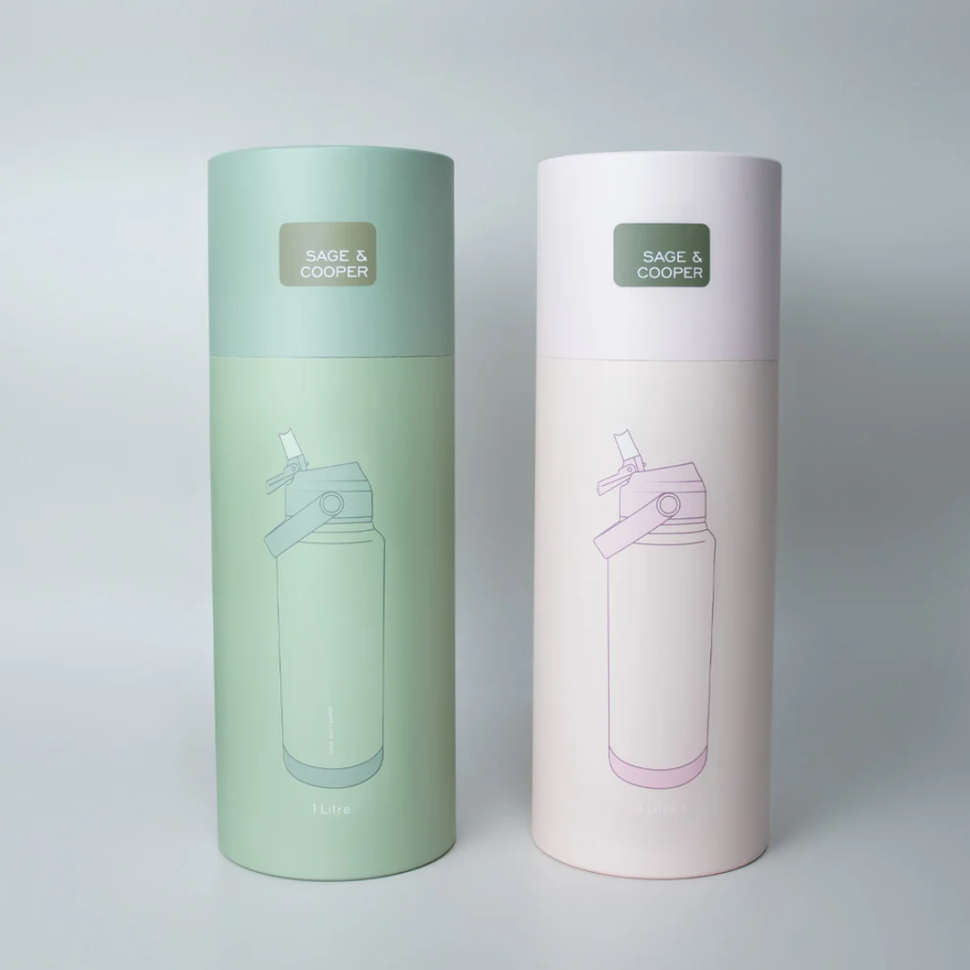 Water Bottle - Sage & Cooper - Sage & Cooper Joy Green Bottle 1L - The Gift Company