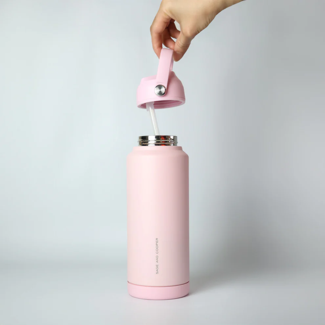 Water Bottle - Sage & Cooper - Sage & Cooper Joy Pink Bottle 1L - The Gift Company