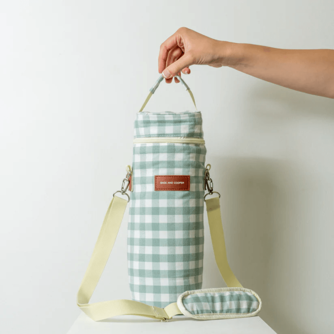 Wine Cooler - Sage & Cooper - Sage & Cooper Caspian Wine Cooler Sage Gingham - The Gift Company