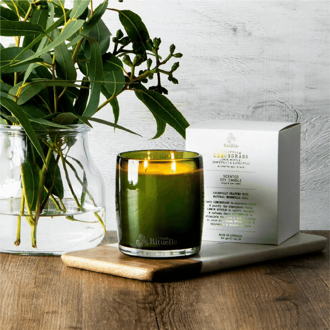 Candle - Urban Rituelle - Urban Rituelle Lemongrass, Lemon Myrtle, Grapefruit & Eucalyptus Candle 400g - The Gift Company