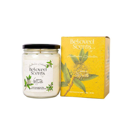 Beloved Scents Lemon Myrtle Soy Candle 500mL – 80+hr Burn
