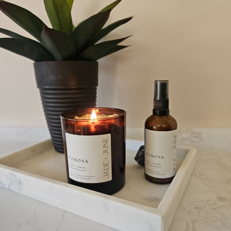 Jade + June Pomona Crystal-Infused Soy Candle – 45hr Burn supplier image 2