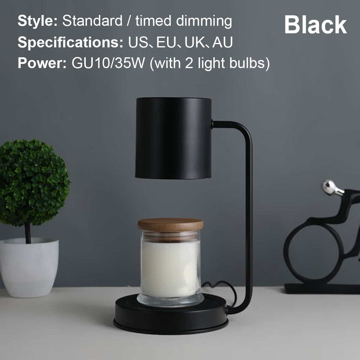 Candle Warmer Lamp with Timer & Dimmer Halogen Heating - The Gift Company