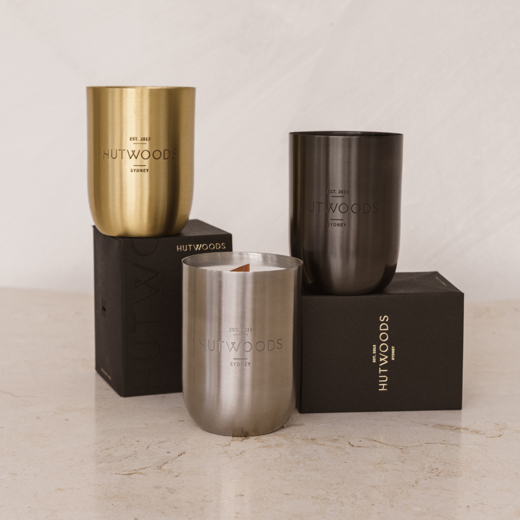 Hutwoods Bergamot & Anjou Pear Matte Black Vessel Candle 375g 80+ Hours Burn Time lifestyle image 5