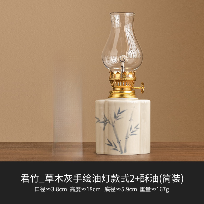 Hand-Drawn Flowers Kerosene Lamp Style Candle Holder