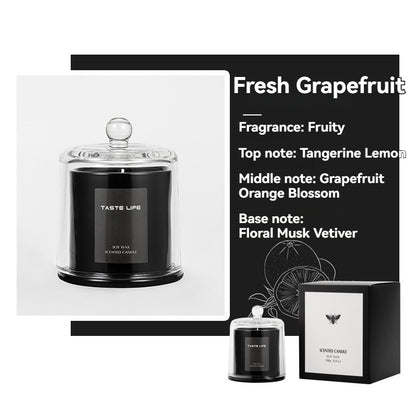 Premium Soy Wax Scented Candle with Glass Cloche