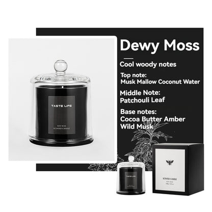 Premium Soy Wax Scented Candle with Glass Cloche