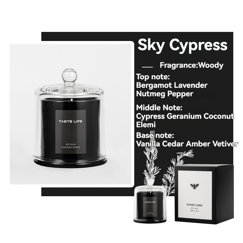 Premium Soy Wax Scented Candle with Glass Cloche