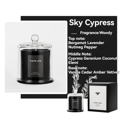 Premium Soy Wax Scented Candle with Glass Cloche