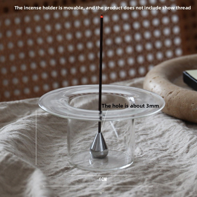 Glass & Stainless Steel Incense Holder